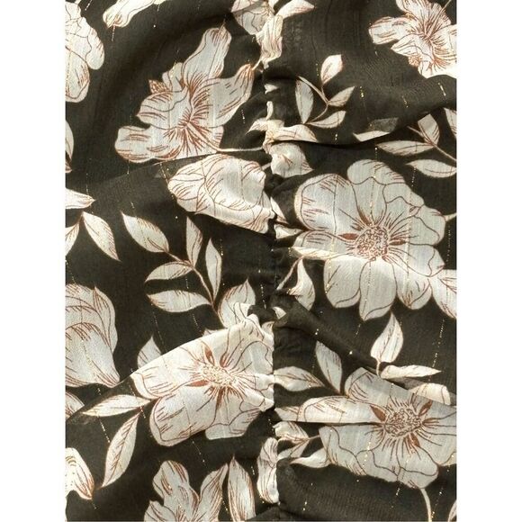 Brannan floral ruched cold shoulder blouse size XS - Picture 4 of 11